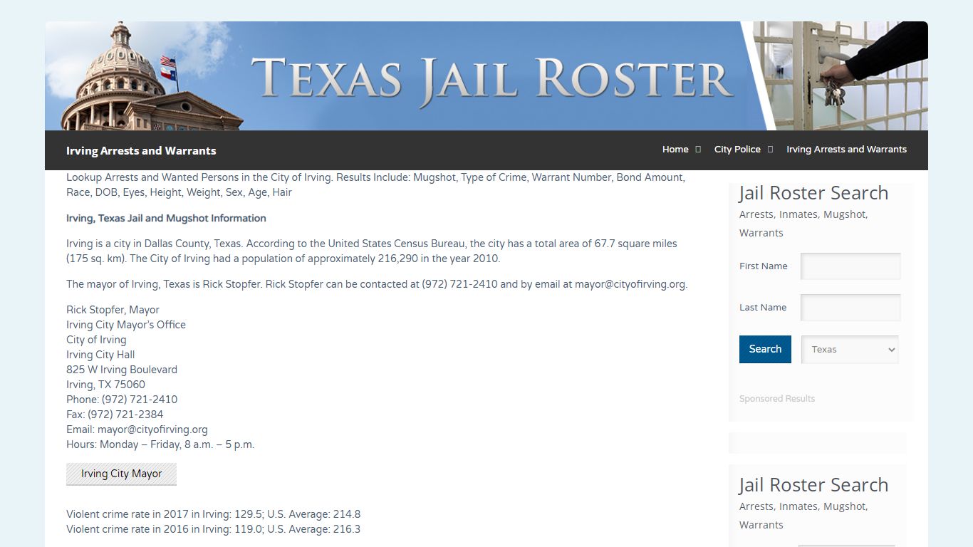 Irving Arrests and Warrants | Jail Roster Search